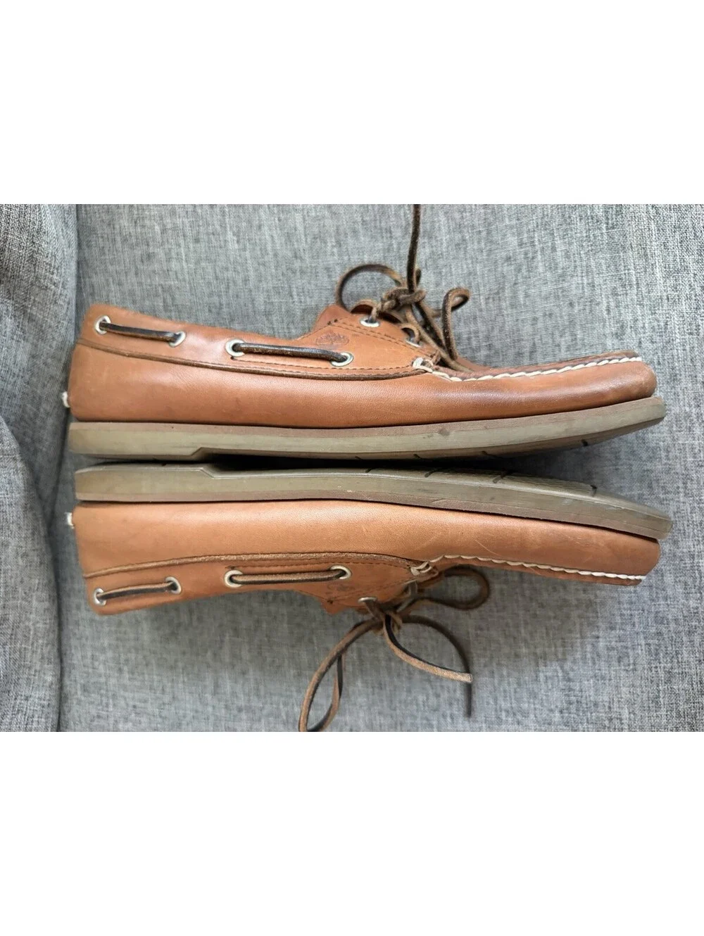 Timberland Boat Shoes Size Mens 11.5 Tan Leather 2 Eye Style 71065